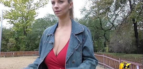  Katerina Hartlova naked in Public place and get fun on swing